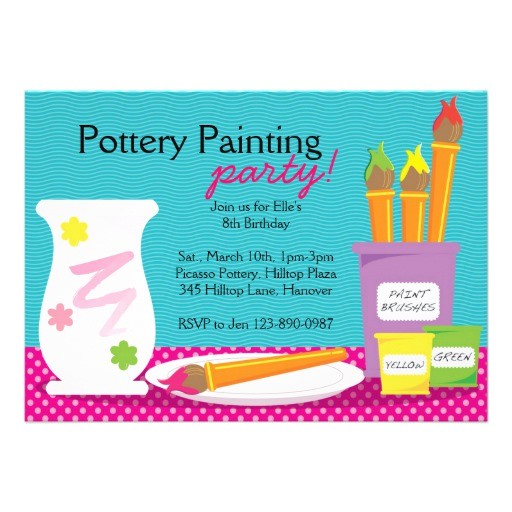 Ceramic Party Invitations Pottery Painting Party Invitations 5 Quot X 7 Quot Invitation Card