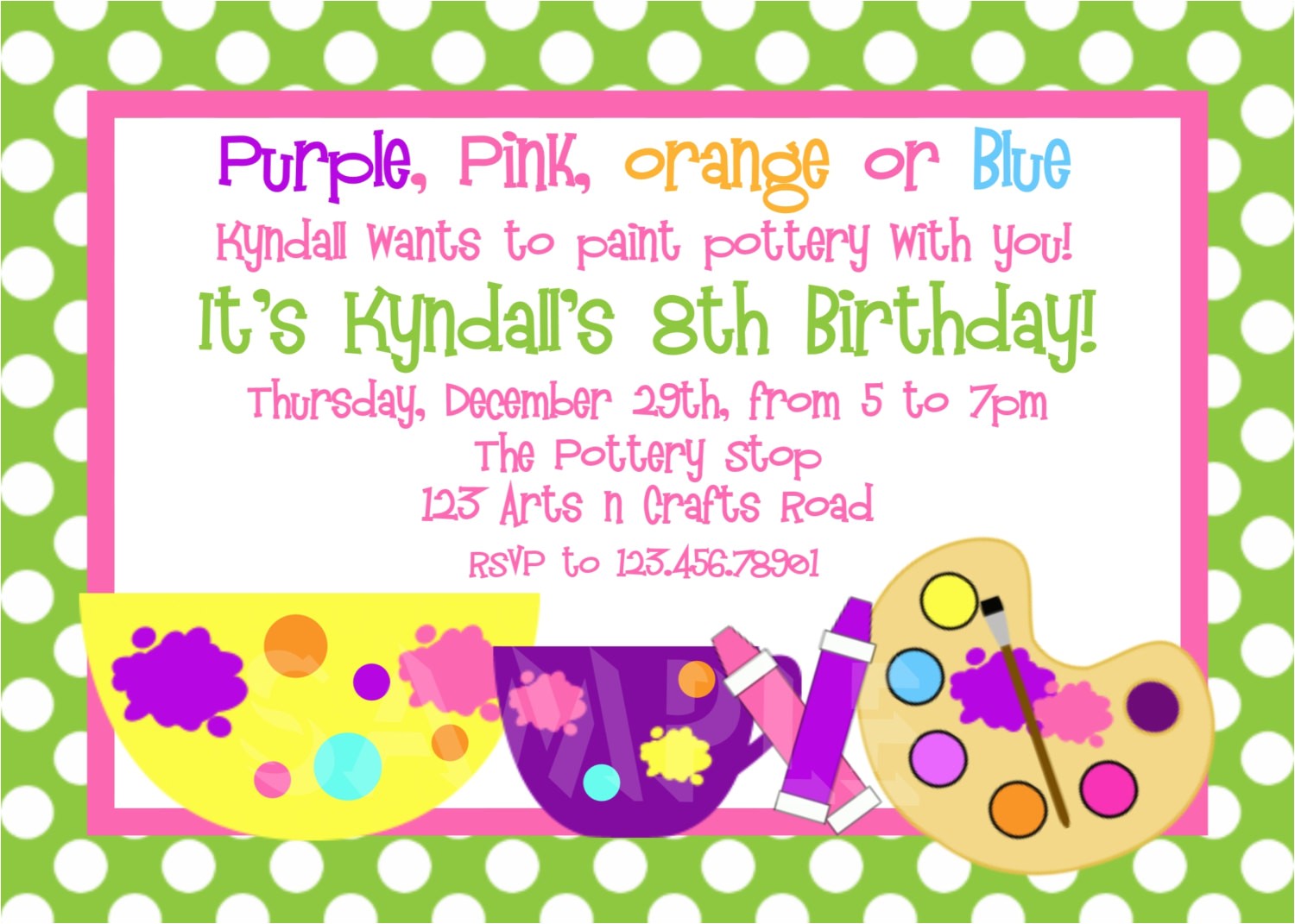 Ceramic Party Invitations Printable Birthday Invitations Girls Pottery Painting Party