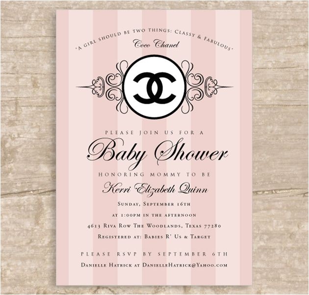 Chanel Party Invitation Template Chanel Baby Shower Chanel Baby Shower Allison Gellner