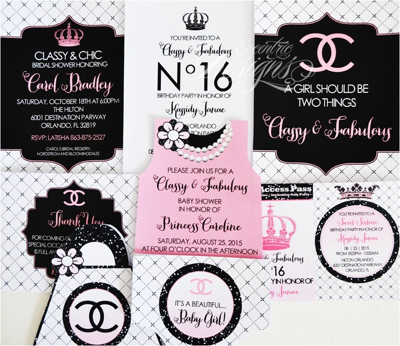 Chanel Party Invitation Template Eccentric Designs by Latisha Horton Revamped Party