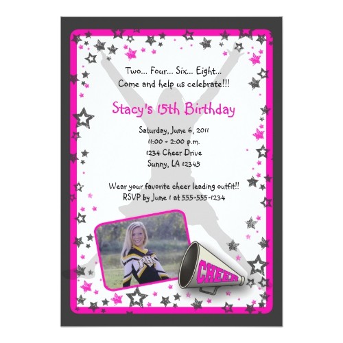 Cheerleading Birthday Party Invitations Cheerleader Invitations