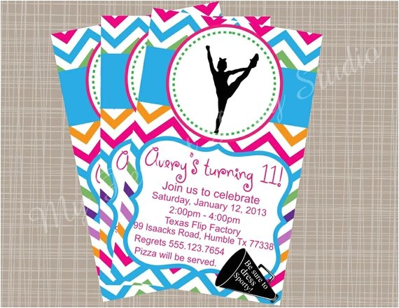 Cheerleading Birthday Party Invitations Cheerleading themed Printable Party Invitation
