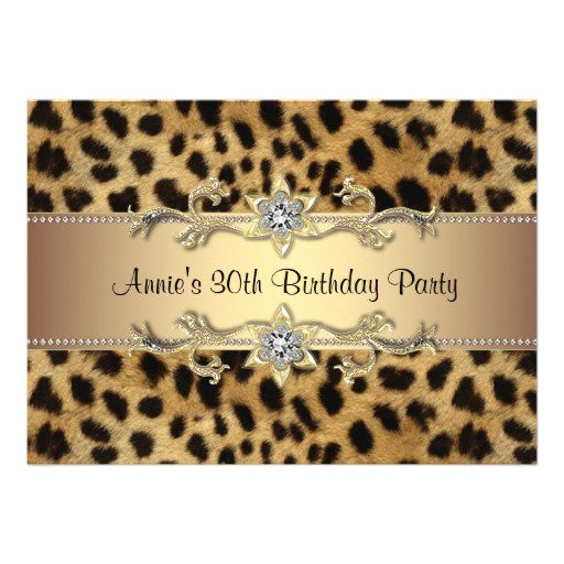 Cheetah Party Invitations Cheetah Print Birthday Party Invitation