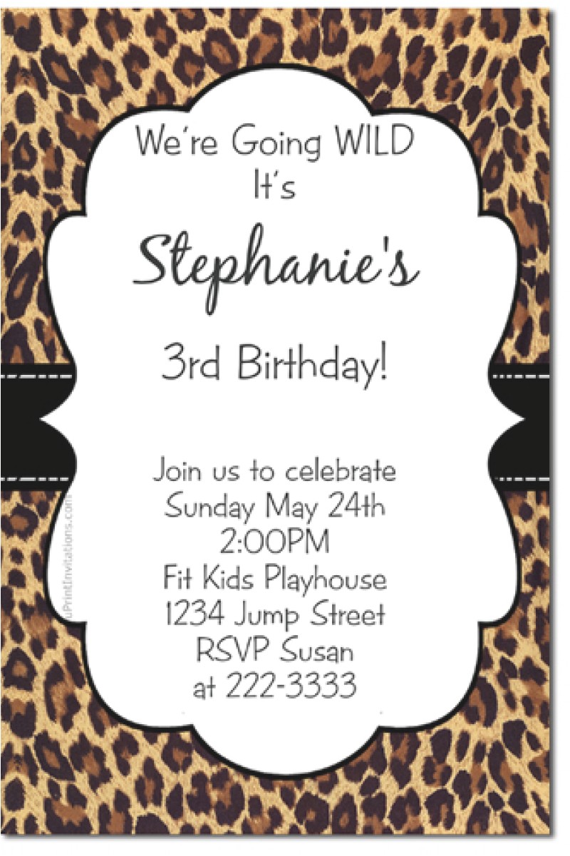 Cheetah Party Invitations Cheetah Print Invitation orderecigsjuice Info