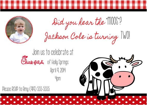 Chick Fil A Birthday Party Invitations 17 Best Images About Chick Fil A On Pinterest Cow