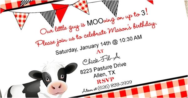 Chick Fil A Birthday Party Invitations Chick Fil A Invitation Printable Party Invitation