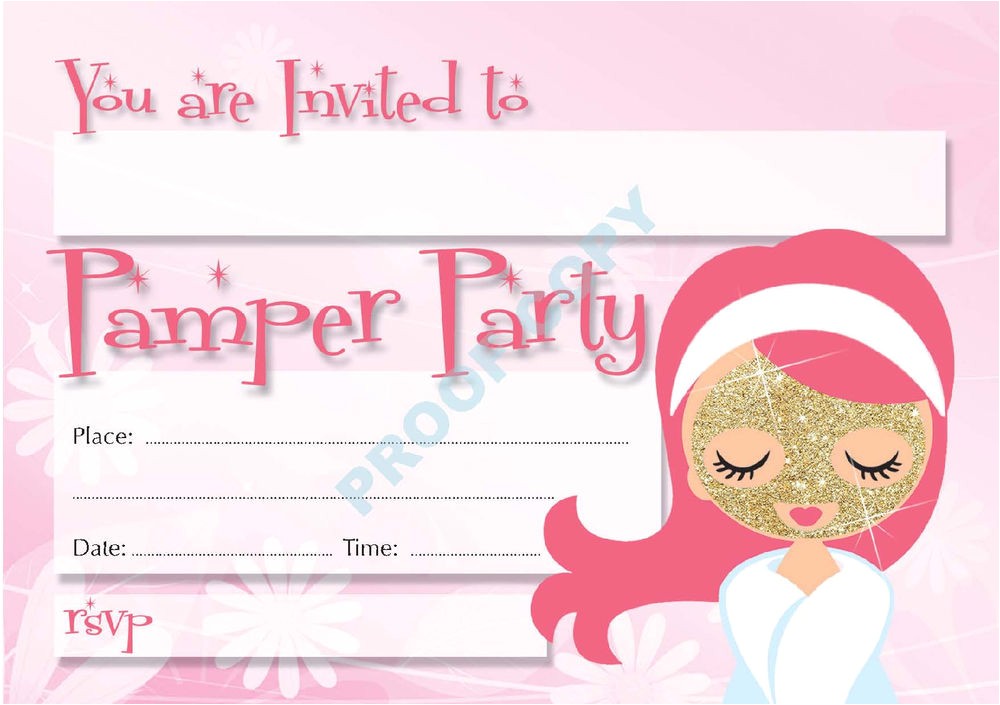 Childrens Pamper Party Invitations 22 Pamper Party Pack Of 10 Kids Children Birthday Party