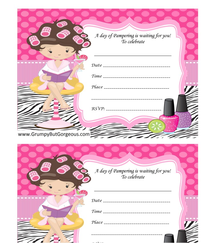 Childrens Pamper Party Invitations Grumpy but Gorgeous Pamper Parties Spa Pamper Beauty