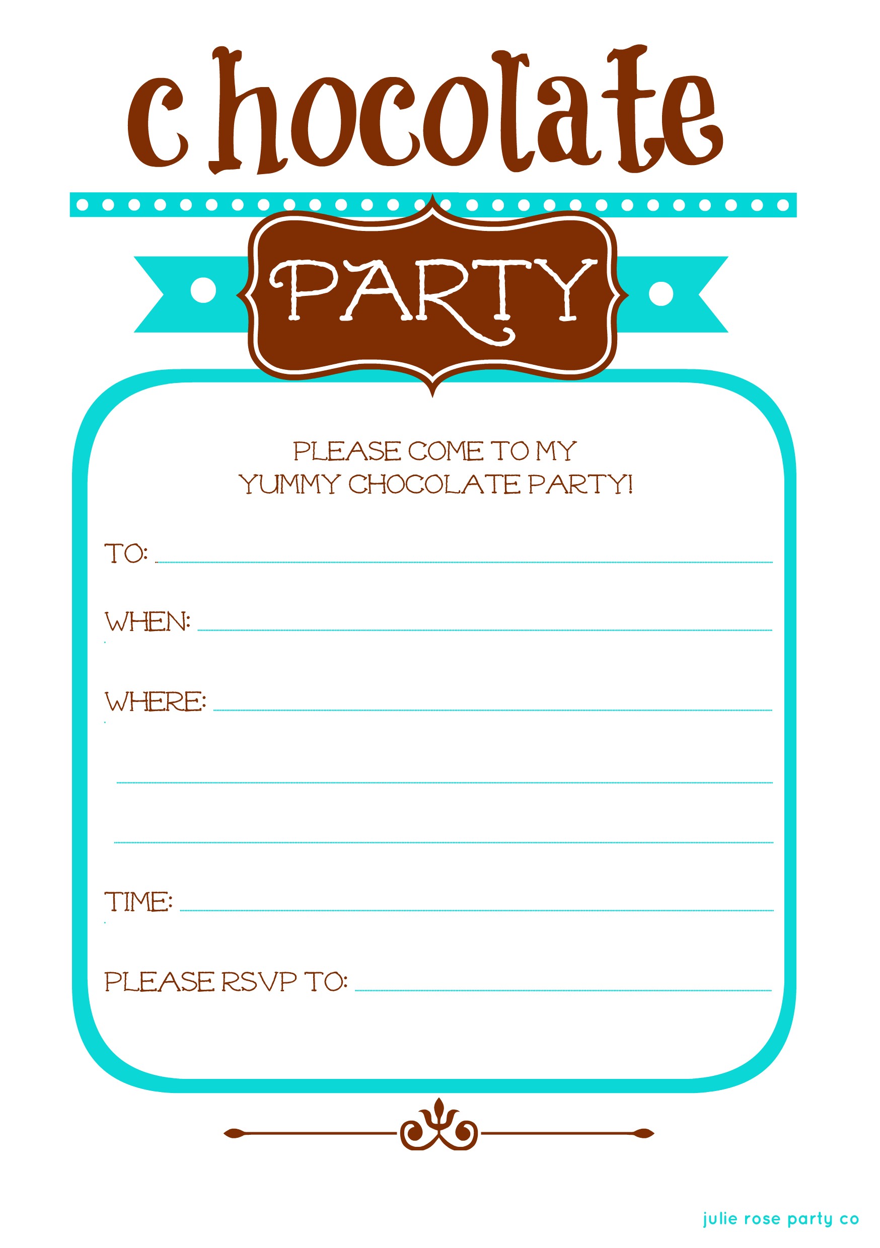 Chocolate Party Invitations Free Winter Chocolate Party Free Invites and Tags Julie