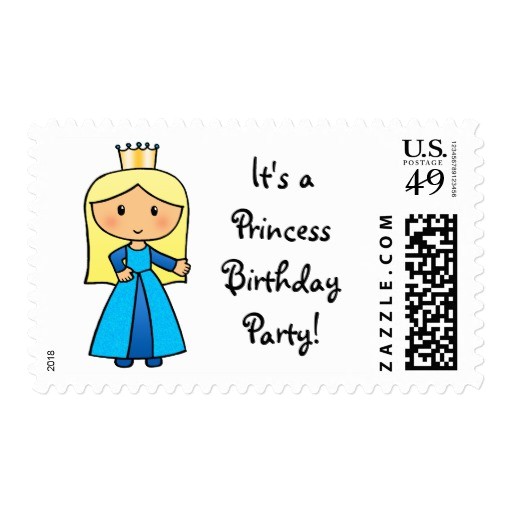 Chrismukkah Party Invitations Cartoon Clipart Cute Blond Princess Birthday Party Postage