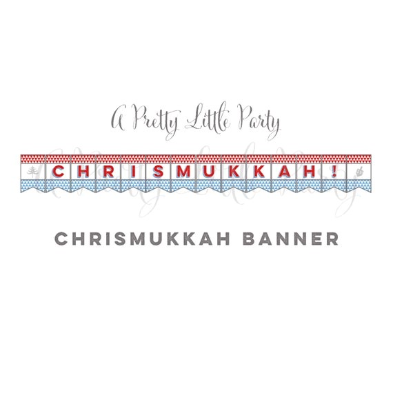 Chrismukkah Party Invitations Chrismukkah Banner Chrismukkah Sign Christmas Hanukkah
