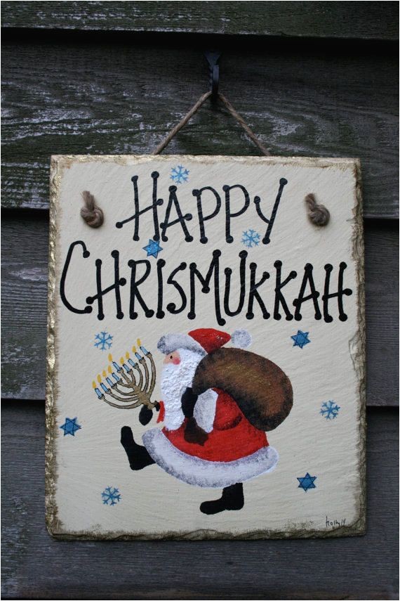 Chrismukkah Party Invitations Happy Chrismukkah Christmas Hanukkah Hand Painted Santa