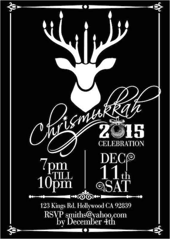 Chrismukkah Party Invitations Items Similar to Chrismukkah Invitation Card Chrismukkah