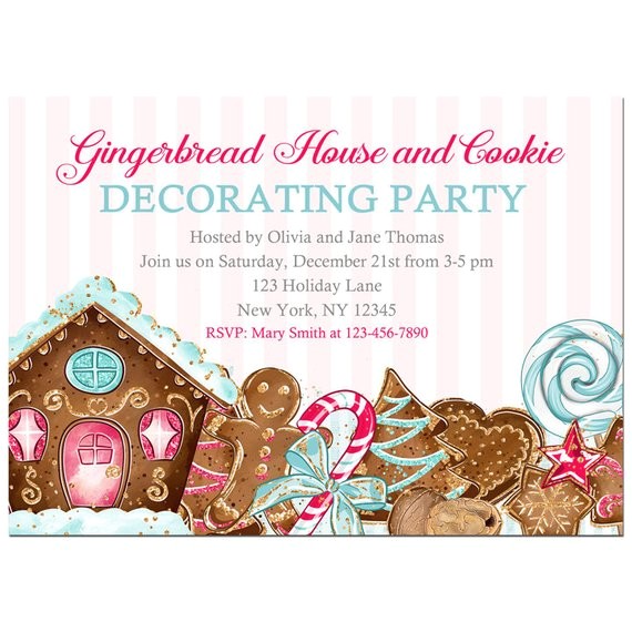 Christmas Cookie Decorating Party Invitations Free Gingerbread House Cookie Decorating Invitation Printable