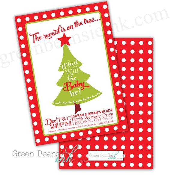 Christmas Gender Reveal Party Invitations Christmas Baby Gender Reveal Party Invitation Printing