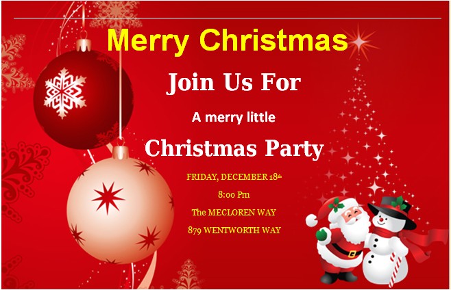 Christmas Party Invitation Cards Design Christmas Invitation Card Template Best Template Examples