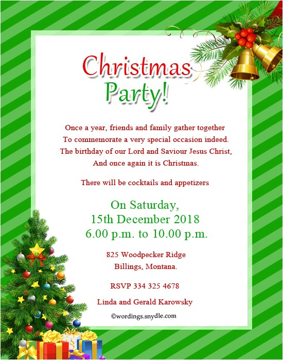 Christmas Party Invitation Message Christmas Party Invitation Wordings Wordings and Messages