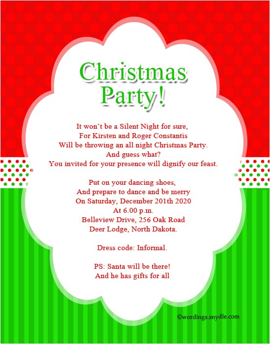 Christmas Party Invitation Rhymes Christmas Party Invitation Wordings Wordings and Messages