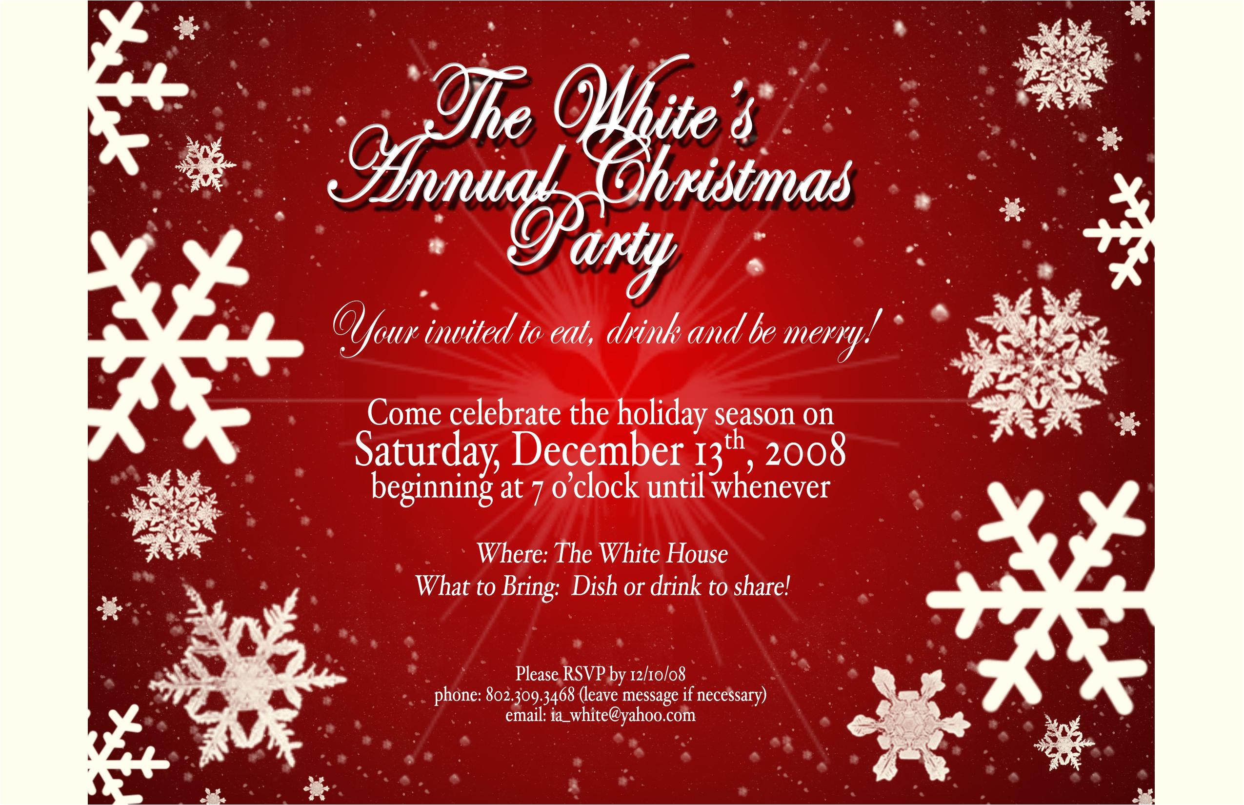 Christmas Party Invitation Samples Free Christmas Party Invites Party Invitations Templates