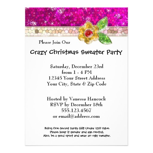 Christmas Party Invitations Design Your Own Create Your Own Ugly Sweater Christmas Party Bling 6 5×8