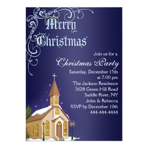 Church Christmas Party Invitation Blue White Church Christmas Party Invite 4 5 Quot X 6 25