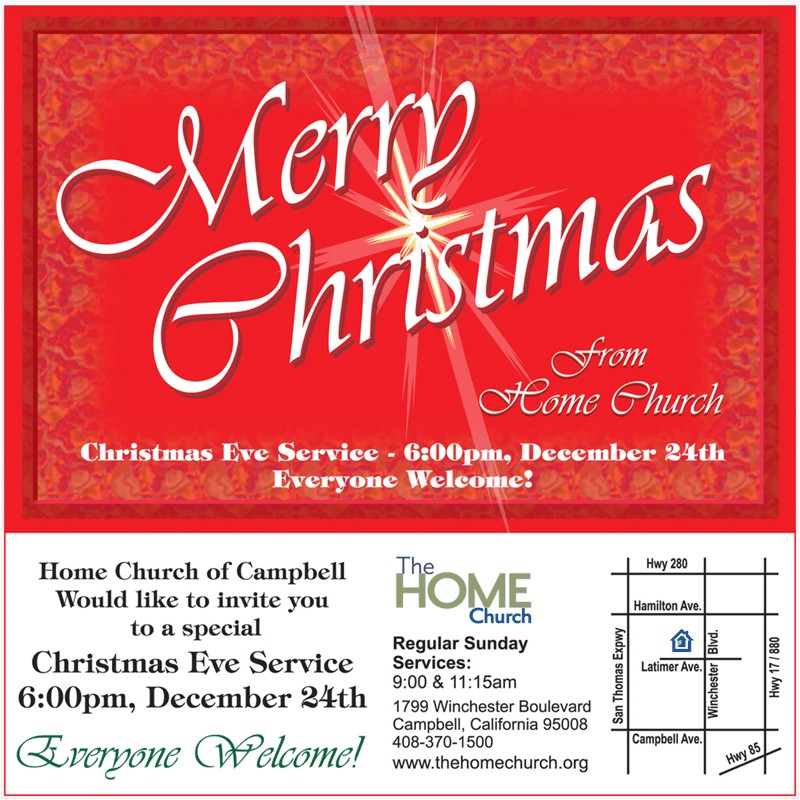 Church Christmas Party Invitation Campbell 39 S Home Church Invites You to Christmas Eve