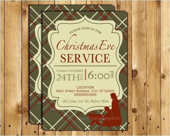 Church Christmas Party Invitation Christmas Eve Service Invitation Christmas Eve Invite Candle