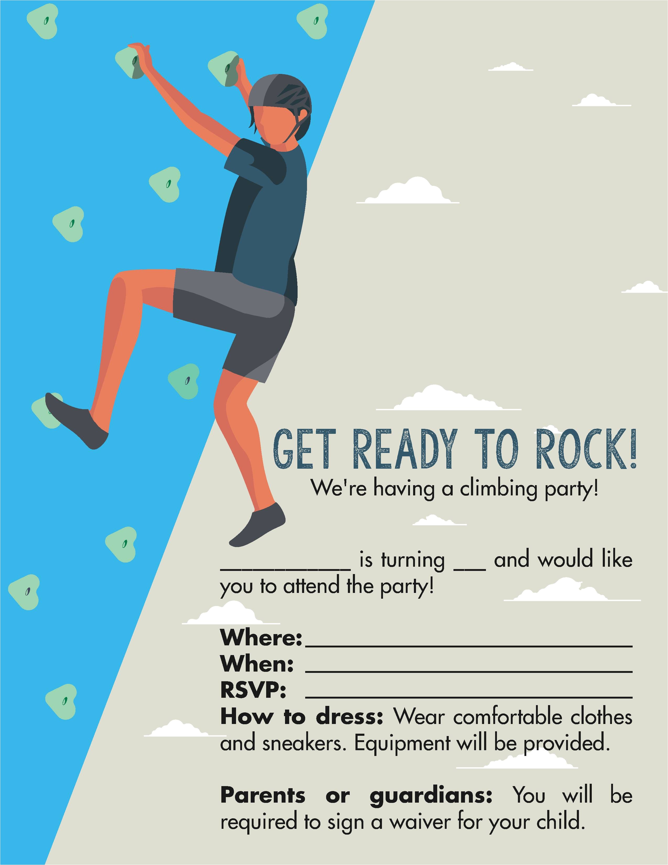 Climbing Wall Party Invitations Happy Birthday Free Rock Climbing Birthday Party Invitations
