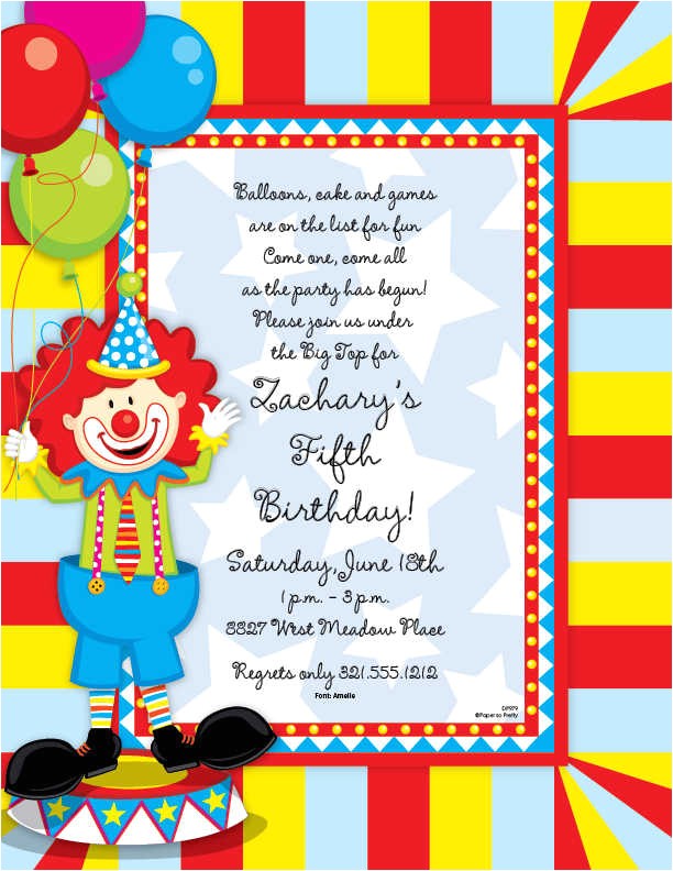 Clown Birthday Party Invitations 1st Communion Invitations 1st Communion Cards