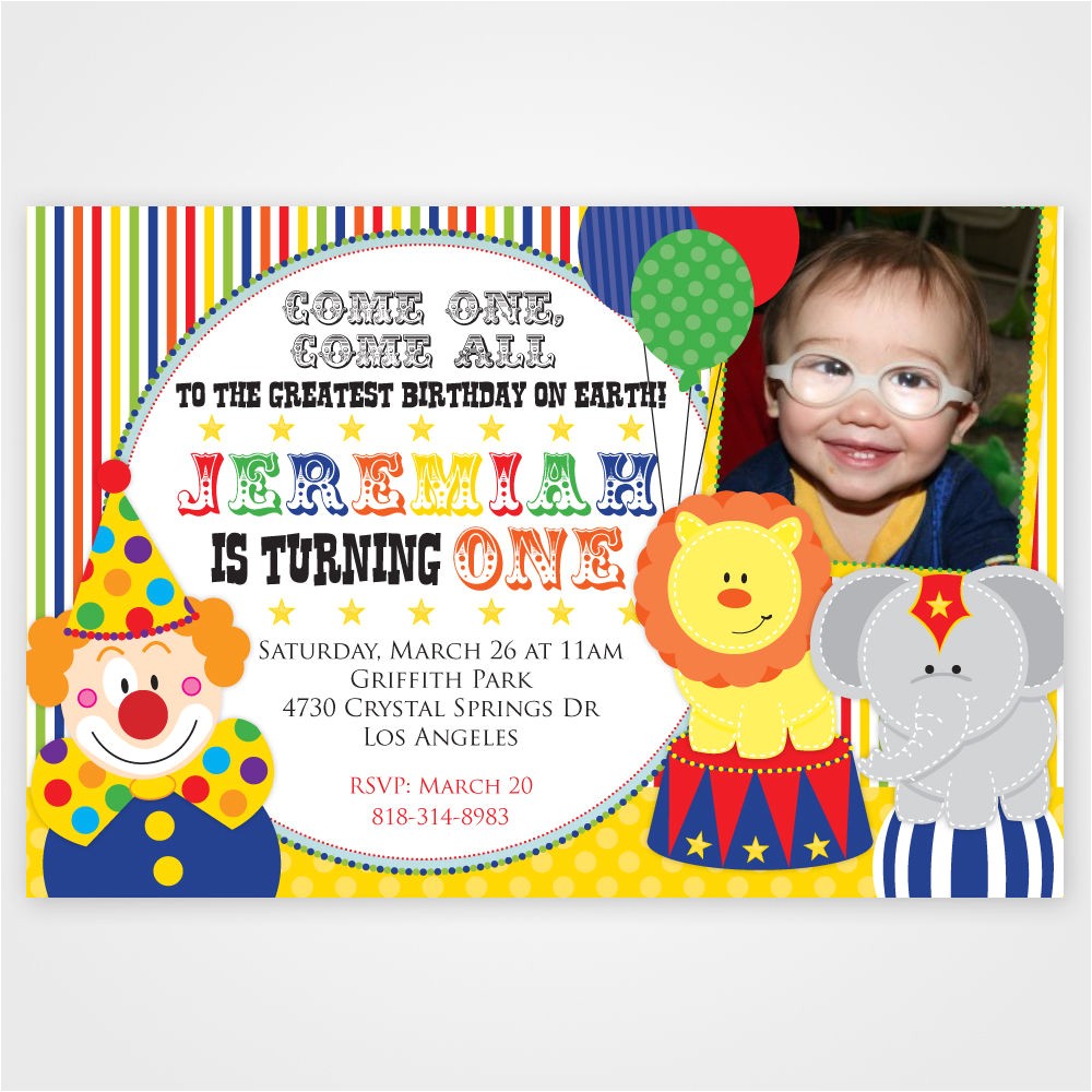 Clown Birthday Party Invitations Free Printable First Birthday Invitations Free