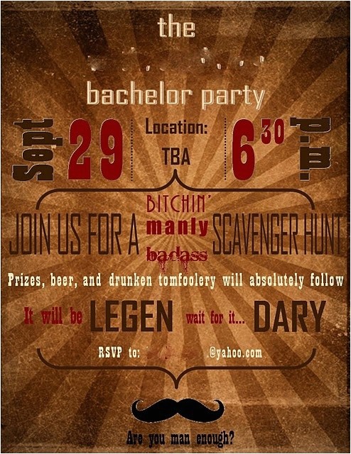 Co Ed Bachelor Bachelorette Party Invitations Bachelor Party Scavenger Hunt Invite Wedding