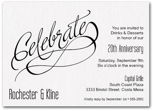 Company Anniversary Party Invitation Wording Celebrate Shimmery White Business Invitations