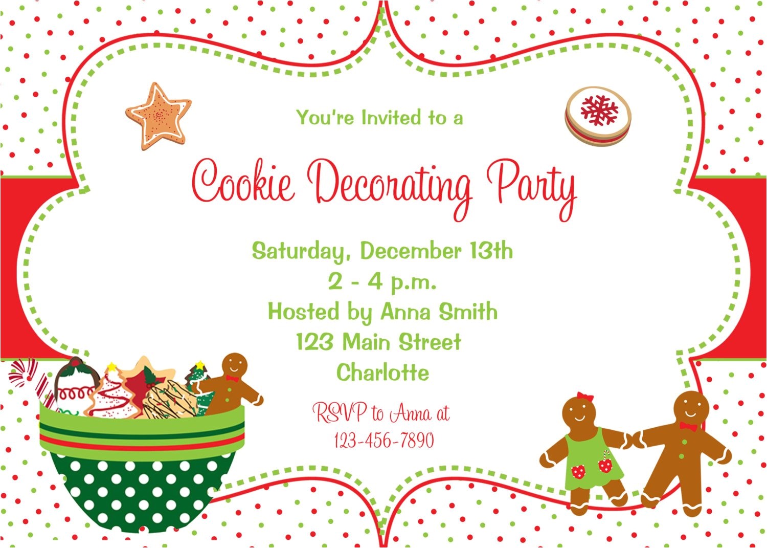 Cookie Decorating Party Invitations Cookie Decorating Party Invitation Christmas Cookies