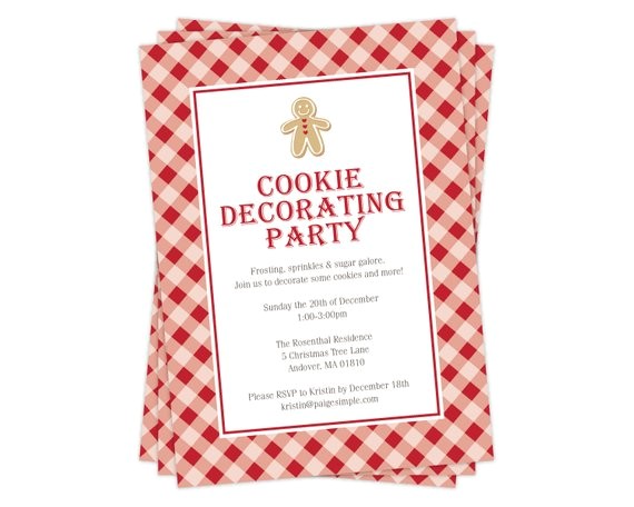 Cookie Decorating Party Invitations Cookie Decorating Party Invitation Christmas Invitation