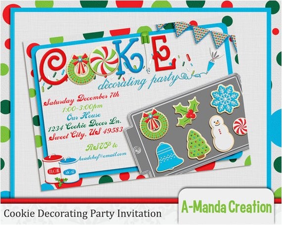 Cookie Decorating Party Invitations Items Similar to Christmas Cookie Decorating Party