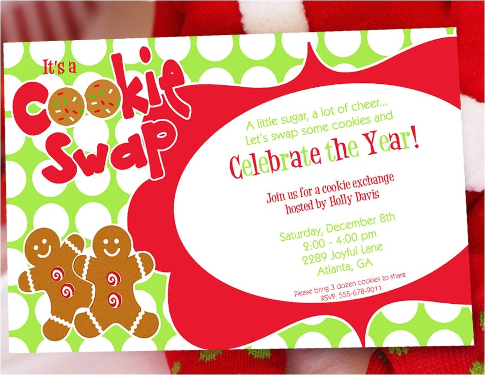 Cookie Swap Party Invitations Cookie Swap Christmas Party Invitation by Amandaspartiestogo