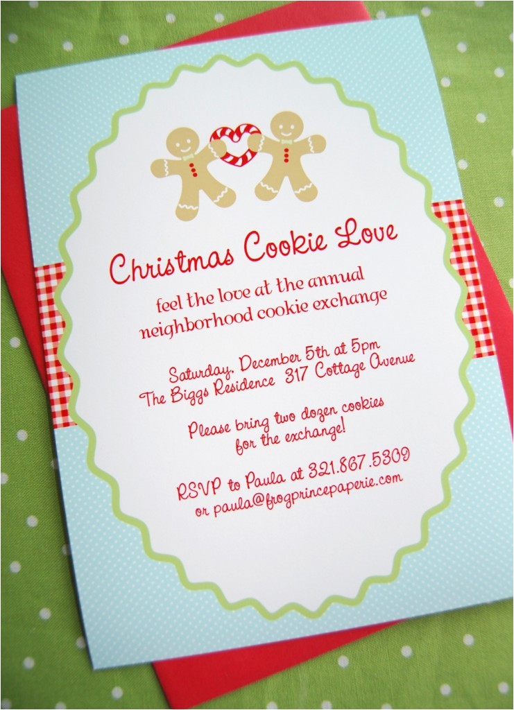 Cookie Swap Party Invitations New to Shop Gingerbread Christmas Cookie Love Frog