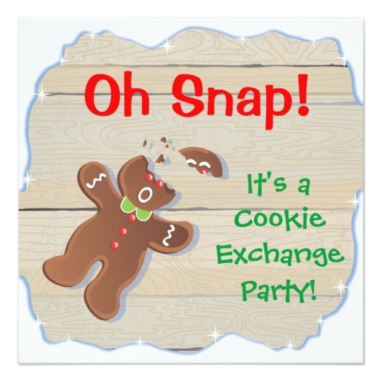 Cookie Swap Party Invitations Oh Snap Christmas Cookie Exchange Party Invitation