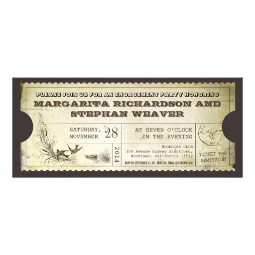 Cool Engagement Party Invitations Unique Vintage Ticket Engagement Party Invitations 10 Cm X Cool Engagement Party Invitations Unique Vintage Ticket Engagement Party Invitations 10 Cm X