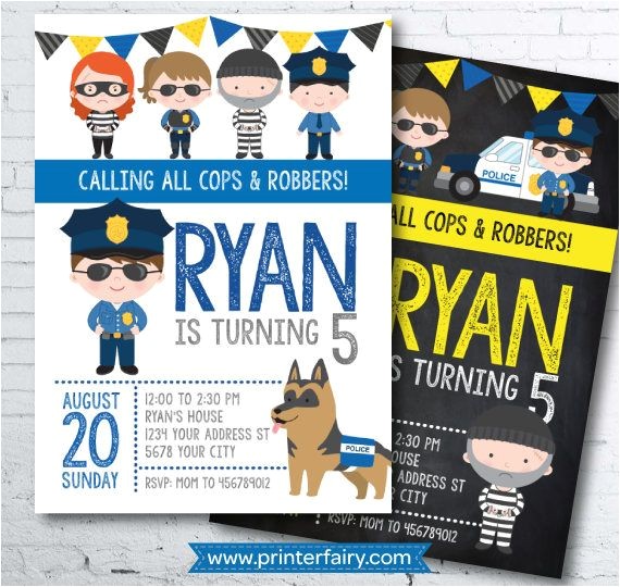 Cops and Robbers Party Invitations Best 25 Police Birthday Parties Ideas On Pinterest