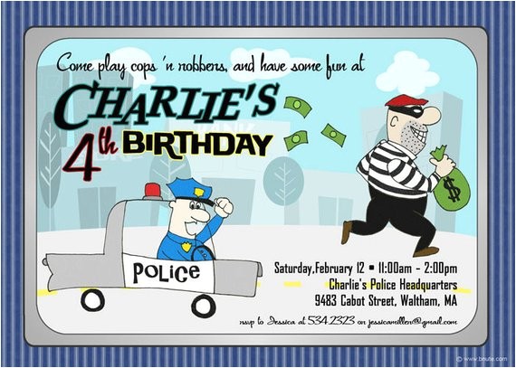Cops and Robbers Party Invitations Items Similar to Cops N Robbers Party Invitation