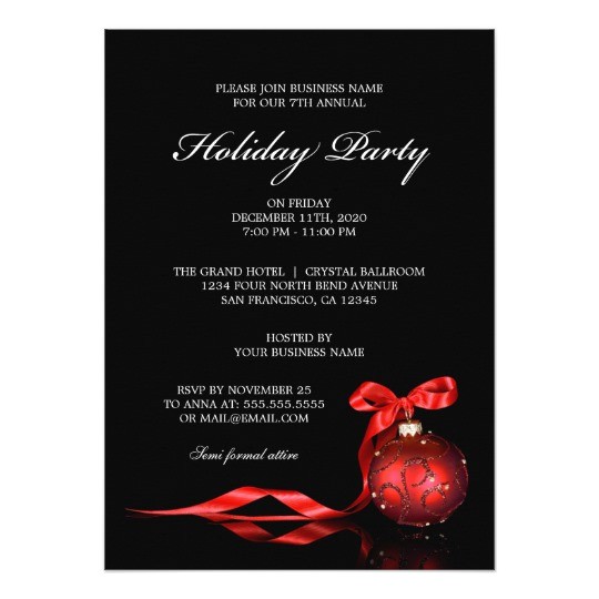 Corporate Christmas Party Invitations Free Templates Corporate Holiday Party Invitations Zazzle Com
