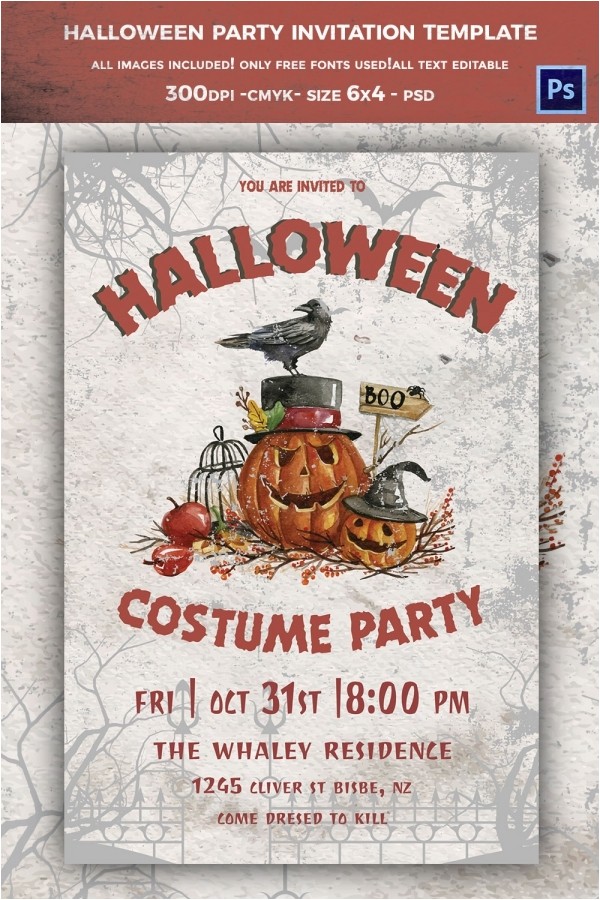 Costume Party Invitation Template 35 Halloween Invitation Free Psd Vector Eps Ai
