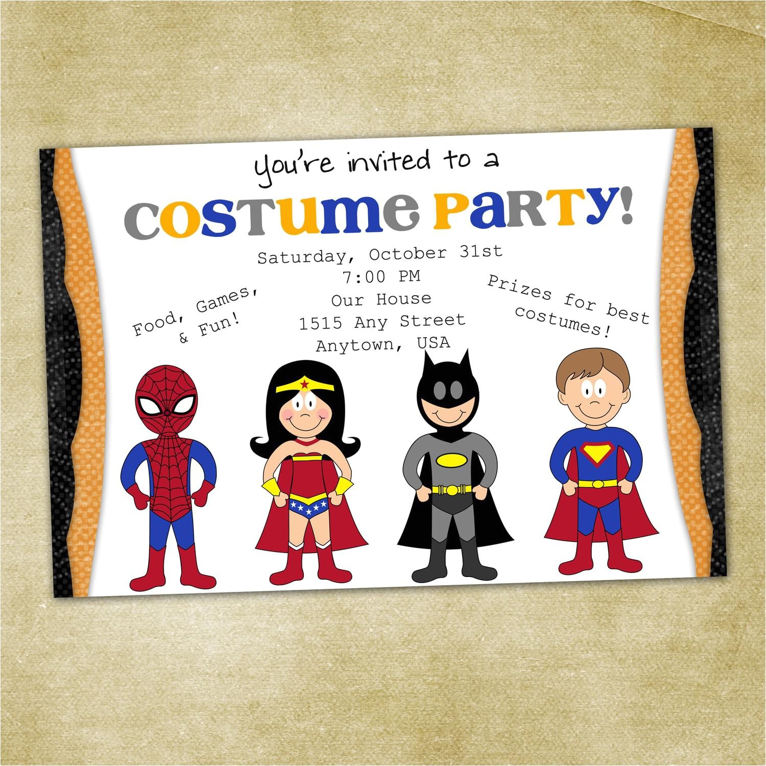 Costume Party Invitation Template Costume Party Invitations Party Invitations Templates