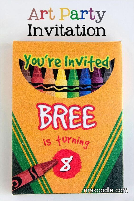 Crayola themed Party Invitations 19 Creative Crayola Crayon Party Ideas Spaceships and