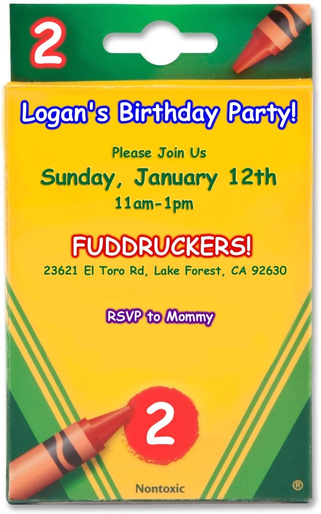 Crayola themed Party Invitations A World Of Color Stickelberry