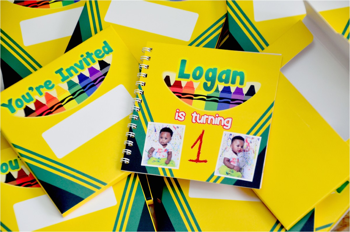 Crayola themed Party Invitations Logan 39 S Crayola themed 1st Birthday Party Crafts and Passion