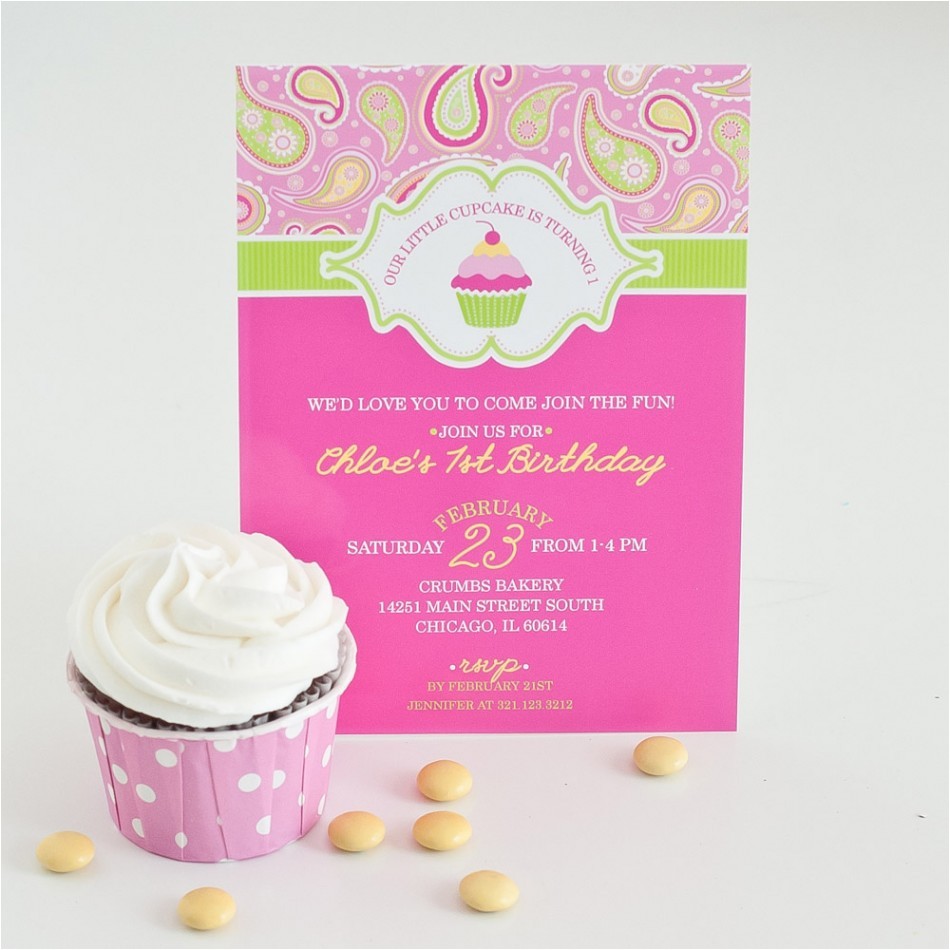 Cupcake Party Invitation Wording A Cupcake themed 1st Birthday Party with Paisley and Polka