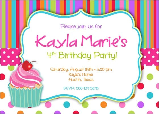 Cupcake Party Invitation Wording Birthday Invitation Templates Cupcake Birthday Invitations
