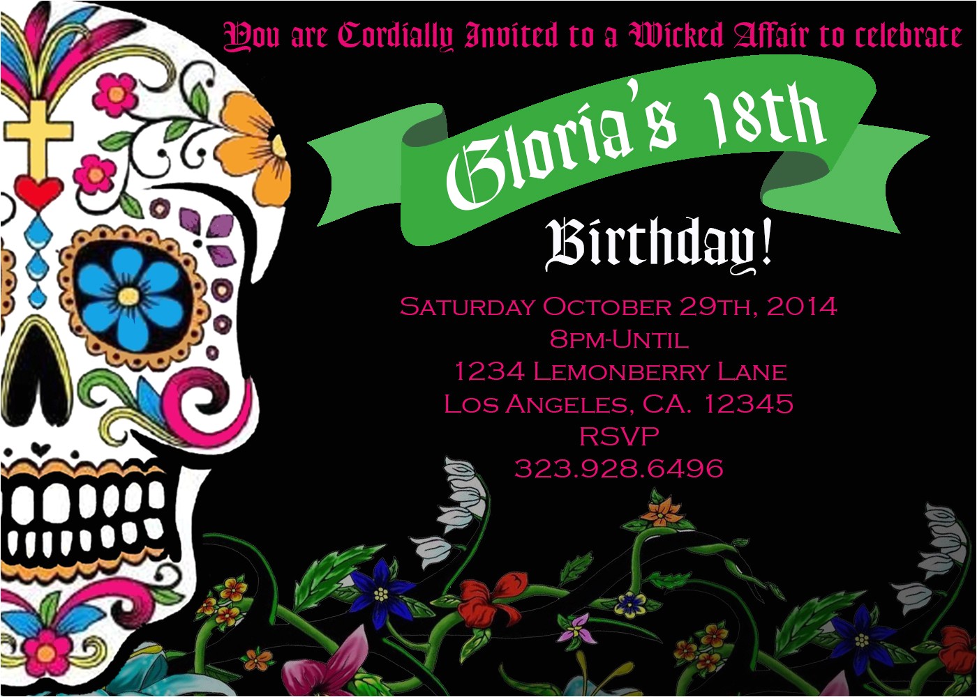 Day Of the Dead Party Invitation Template Day Of the Dead Party Invitations Invitation Librarry